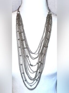 #JC4 Simple but eye catching Silver Layered Necklace